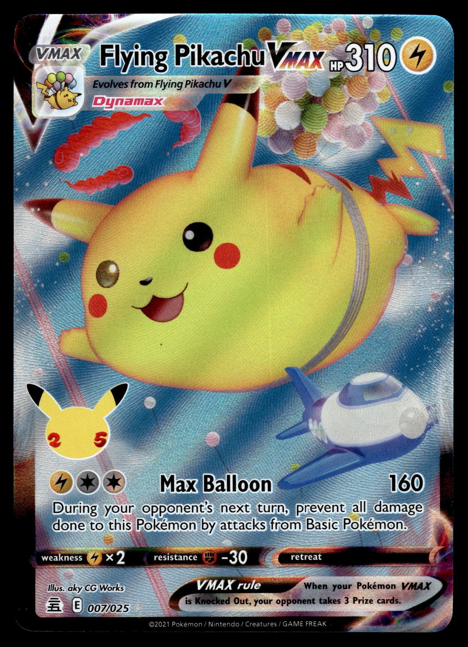 Flying Pikachu VMAX 007/025 – front