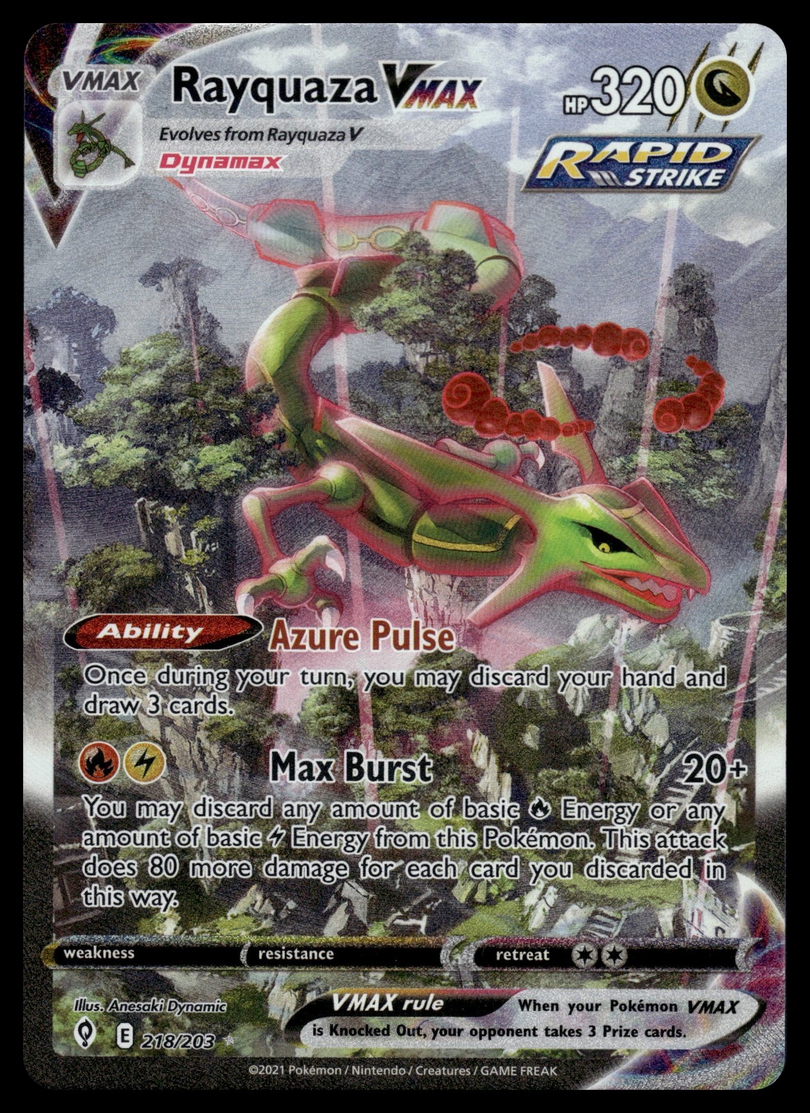 Rayquaza VMAX 218/203 – recto