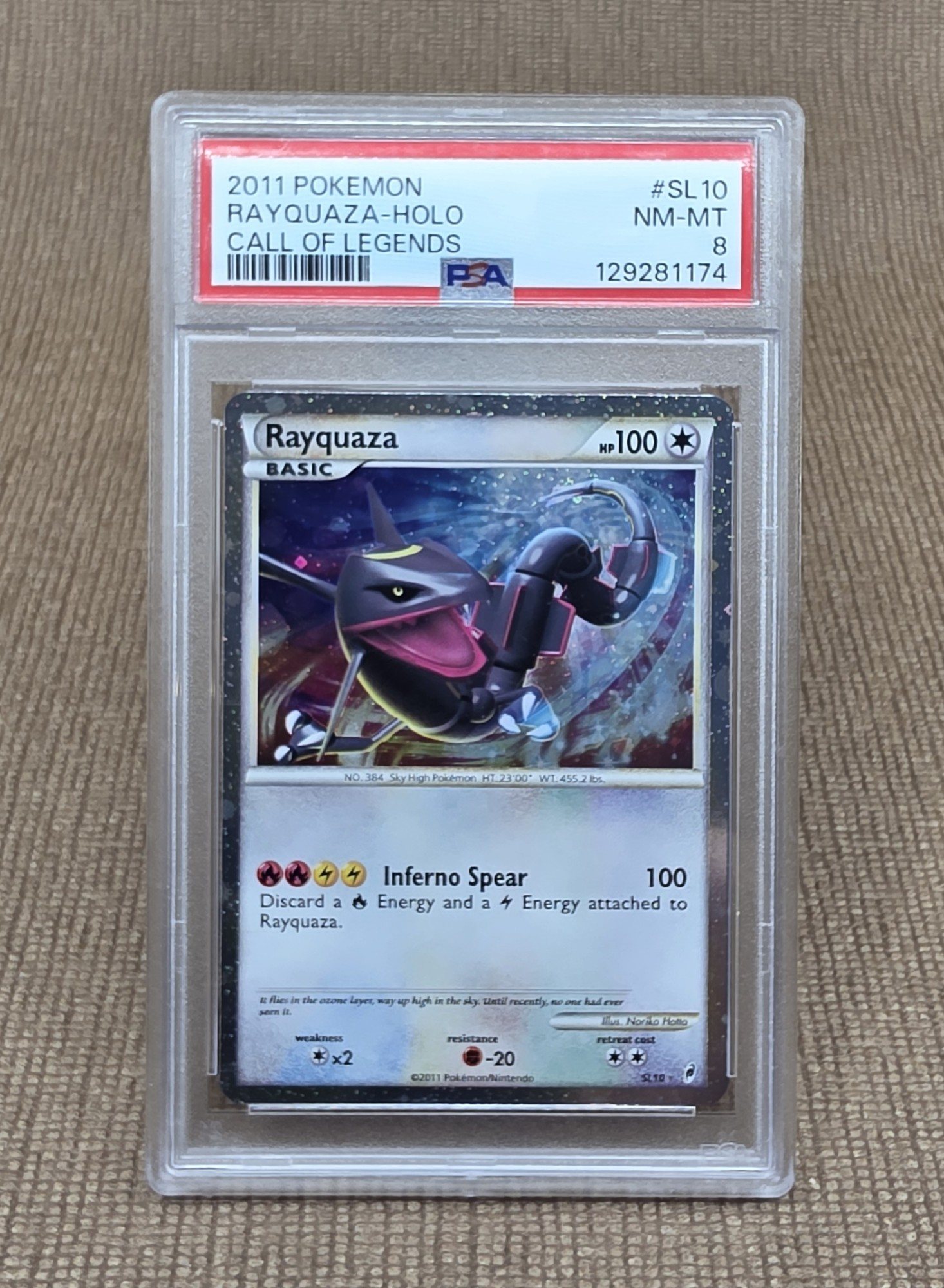 Rayquaza Holo, PSA 8